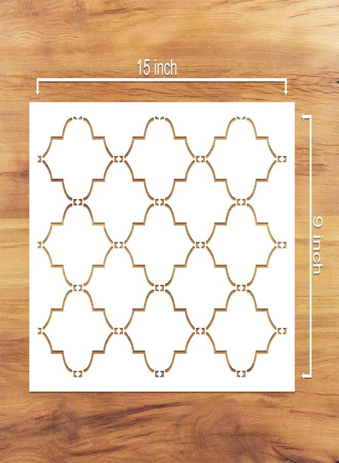 WallDesign Geometric Jali Designer Stencils for Wall Painting on Living Room, Bedroom, Fashion Showroom (9 inch x 15 inch Design Size) - Image 2